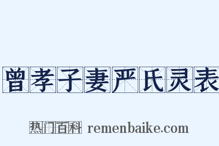 曾孝子妻严氏灵表是什么意思的图片